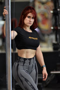 Orange Merk Logo Crop Top - Fitted Athletic Crop - Kontraxion Clothing