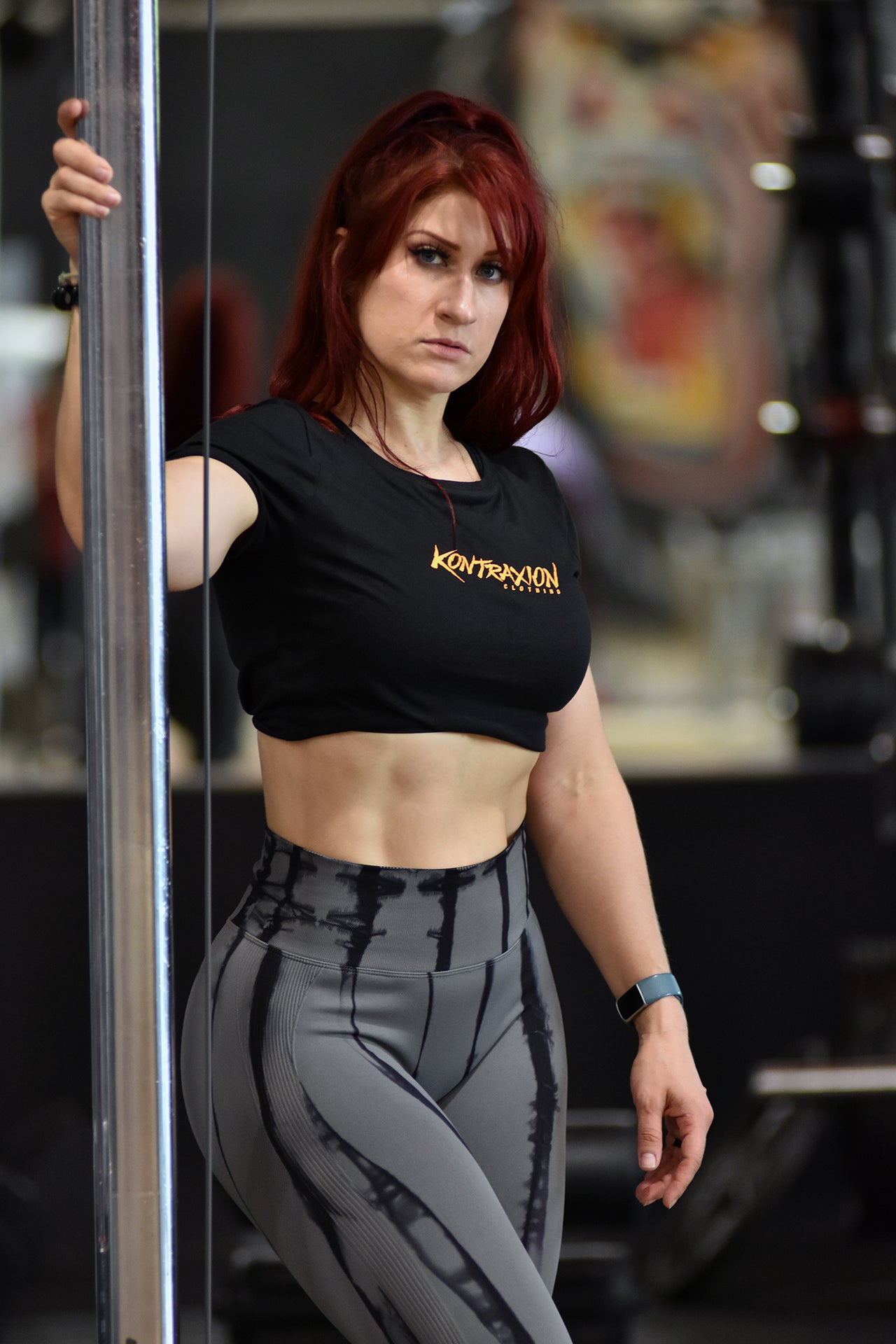 Orange Merk Logo Crop Top - Fitted Athletic Crop - Kontraxion Clothing