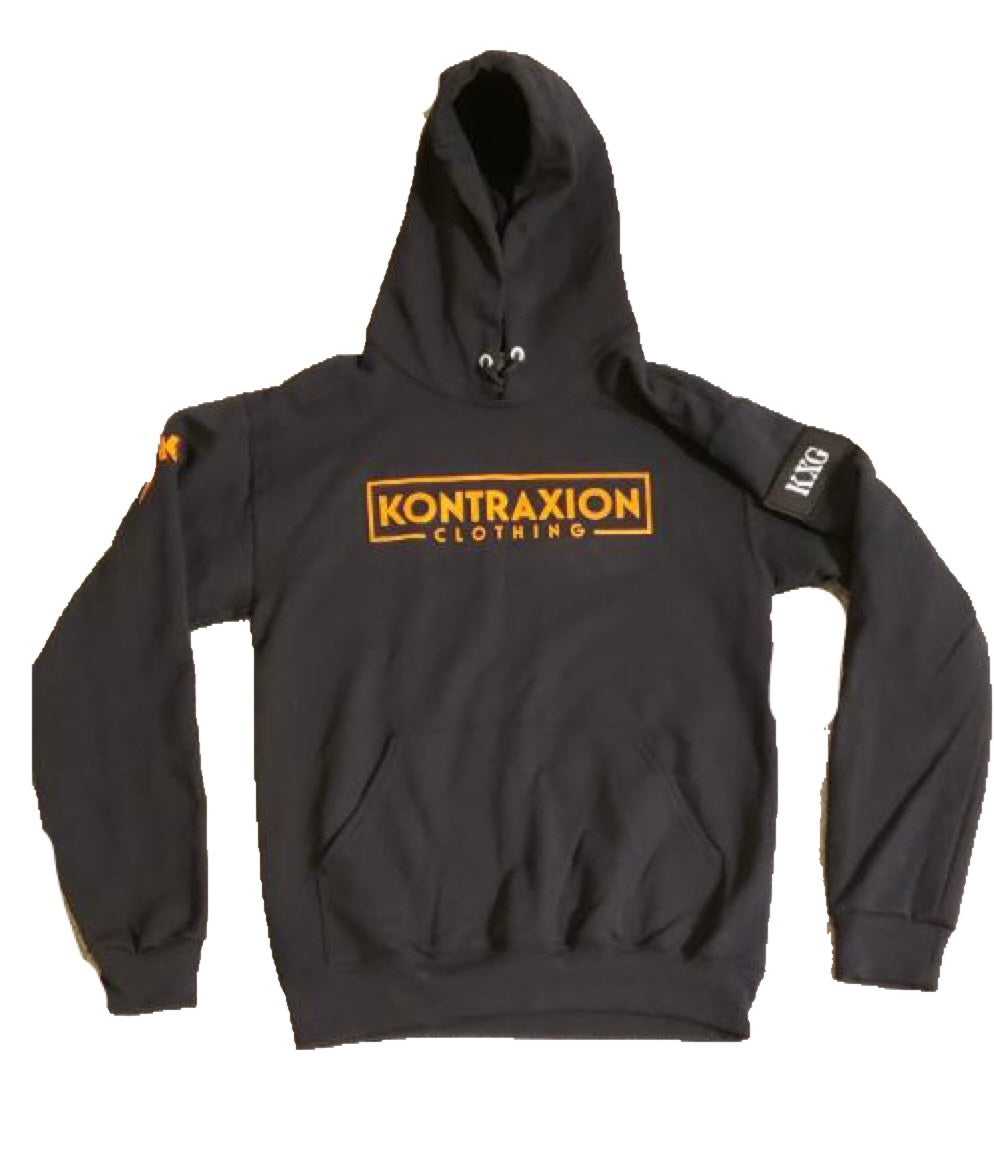 Kontraxion Cypher Signature Hoodie — Black & Burnt Orange